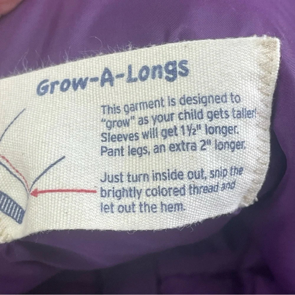 Lands' End Girl's 16 Bib Overall Ski Pants Grow alongs